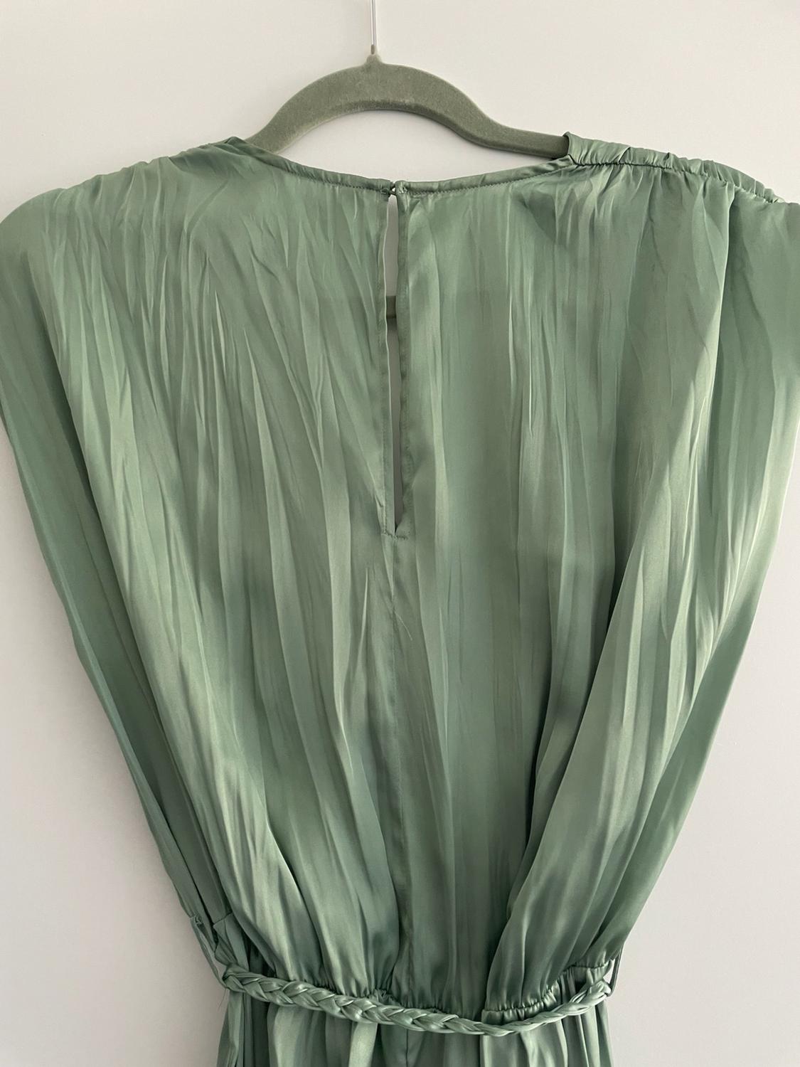SATIN JUMPSUIT WITH BRAIDED BELT - Image 4