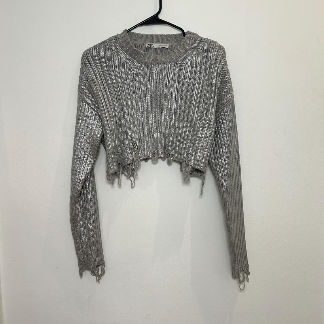 FOIL KNIT CROP SWEATER