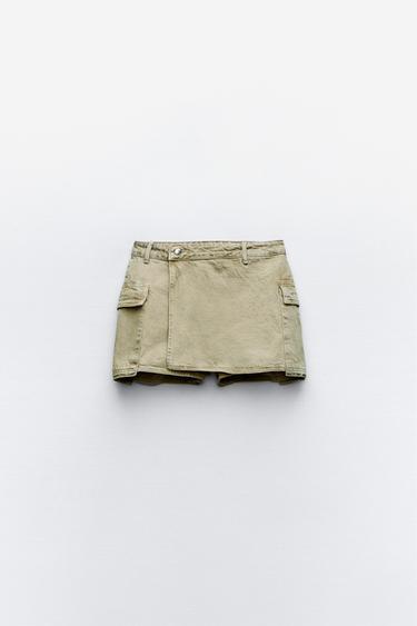 JUPE-CULOTTE Z1975 PARÉO TAILLE NORMALE - Kaki de Zara - Image 0