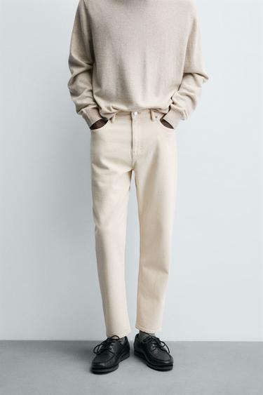 SLIM FIT TAPERED JEANS - Ecru by Zara