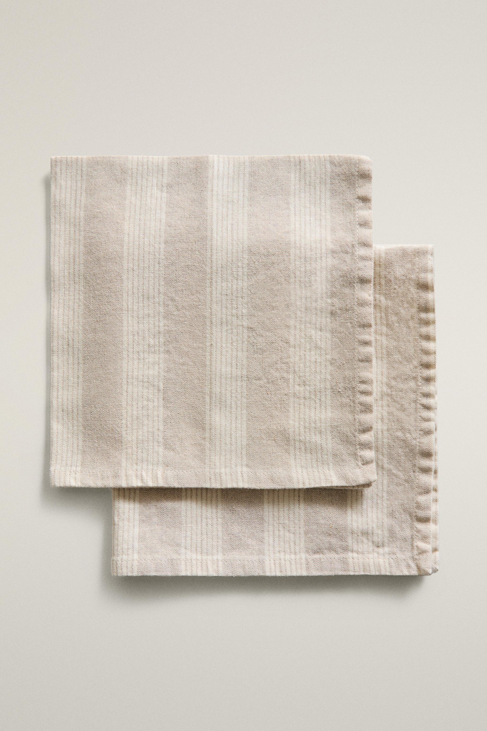 PACK FADED LINEN STRIPED NAPKINS (PACK OF 2)
