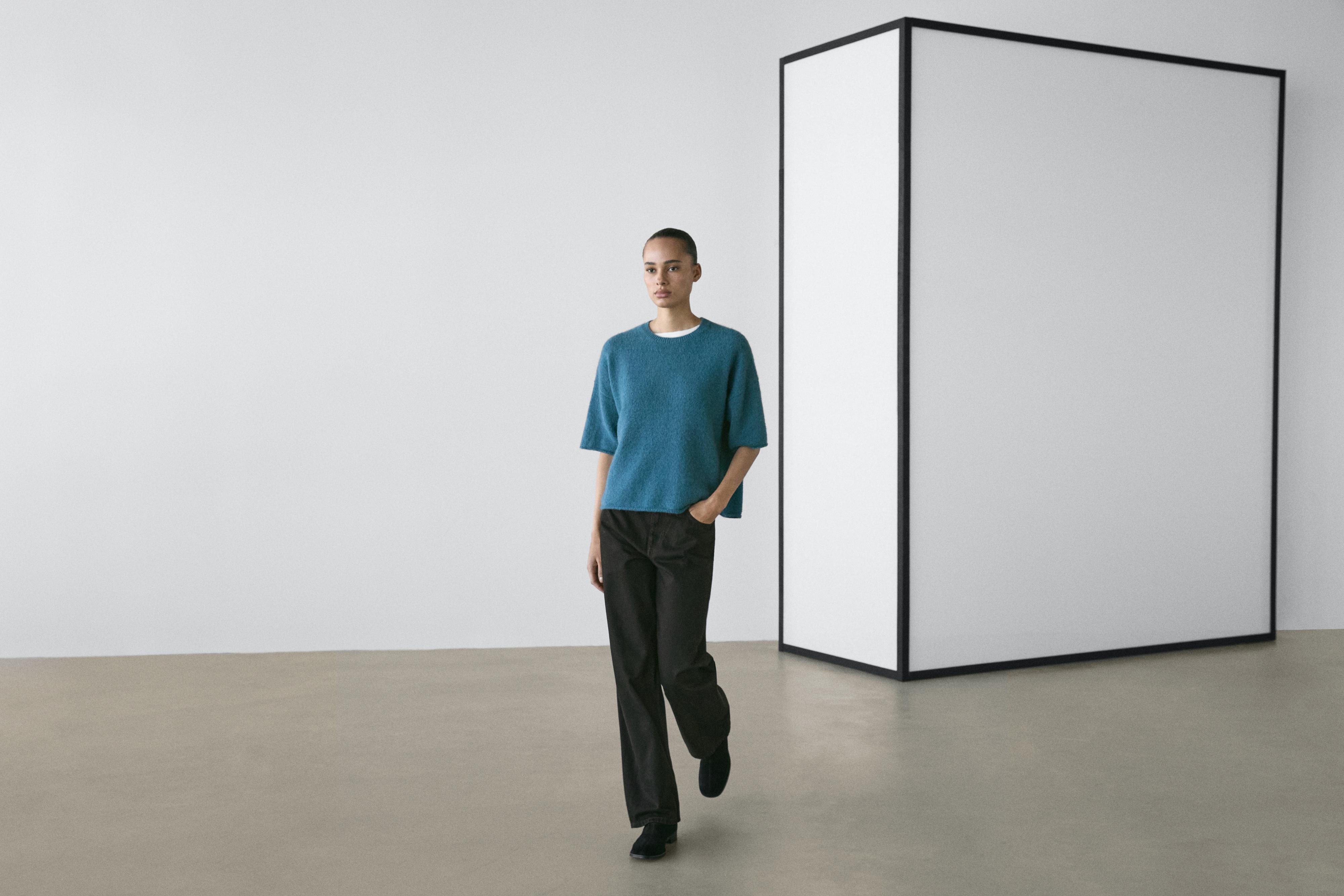 Pull manches courtes alpaga en maille