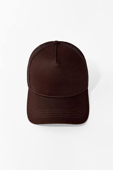 Zara COTTON MESH CAP - Brown