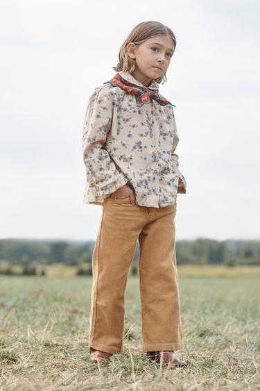 LIMITED EDITION FLORAL MICRO CORDUROY SHIRT - Printed by Zara