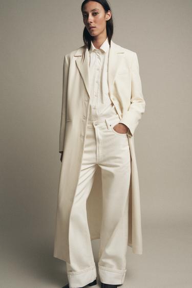 ZW COLLECTION BAGGY LOW-RISE JEANS - Ecru by Zara