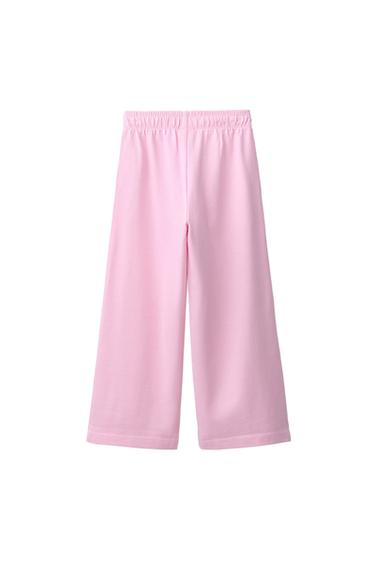 PANTALON EN MOLLETON HEAVY JERSEY À JAMBES LARGES - Rose de Zara - Image 2