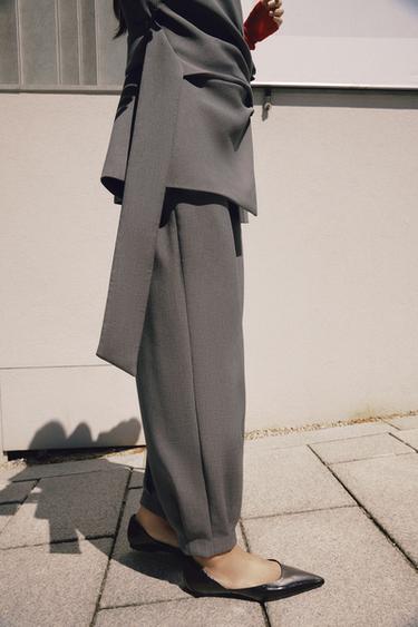 PANTALÓN BOMBACHO - Gris topo de Zara