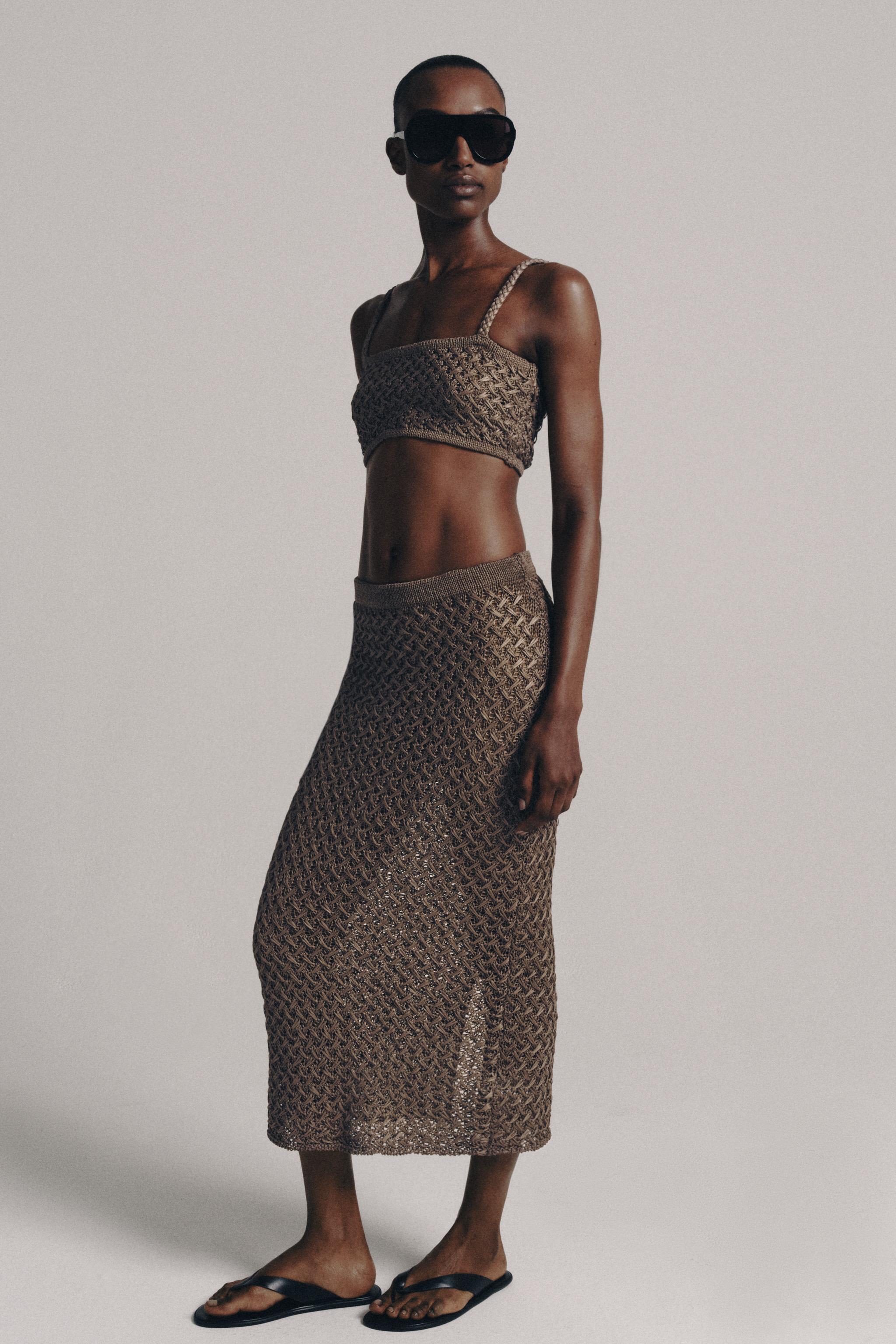 CABLE KNIT MIDI SKIRT