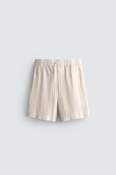 BERMUDA RELAXED FIT RAYAS - Beige claro de Zara