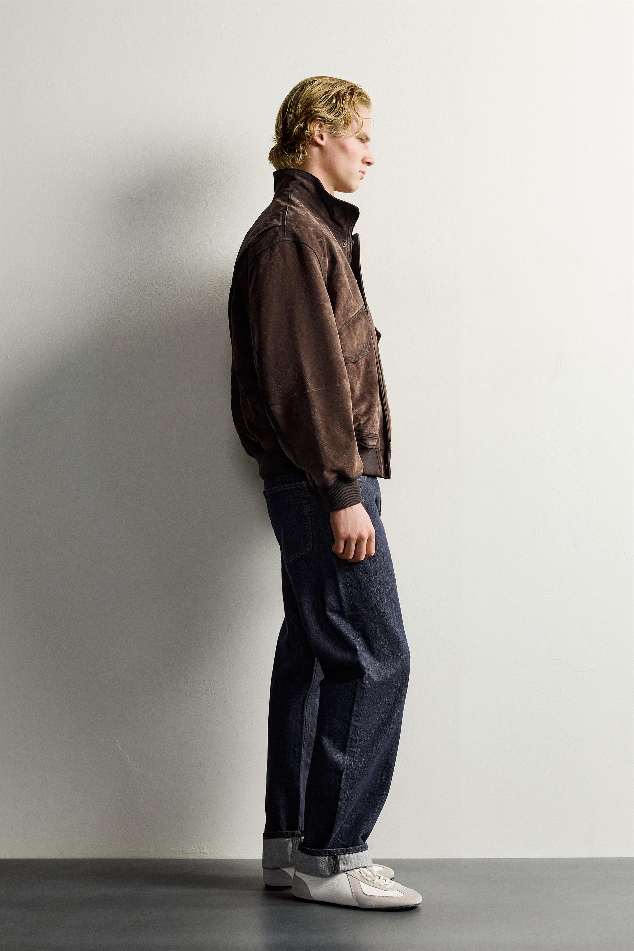 BLOUSON RELAXED FIT EN CUIR SUÉDÉ
