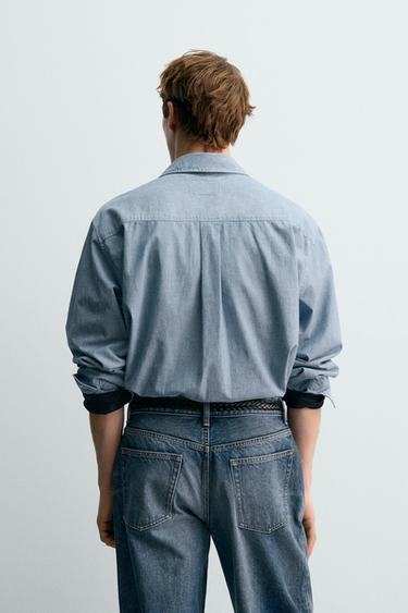 CHEMISE CHAMBRAY EN JEAN AARON LEVINE X ZARA - Bleu moyen de Zara - Image 2