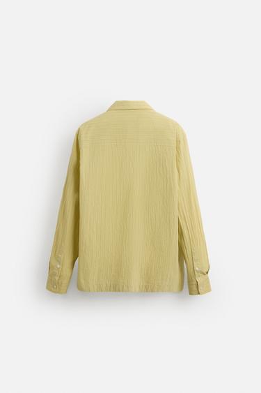 CONTRAST STRIPED SHIRT - Lime by Zara - Image 9
