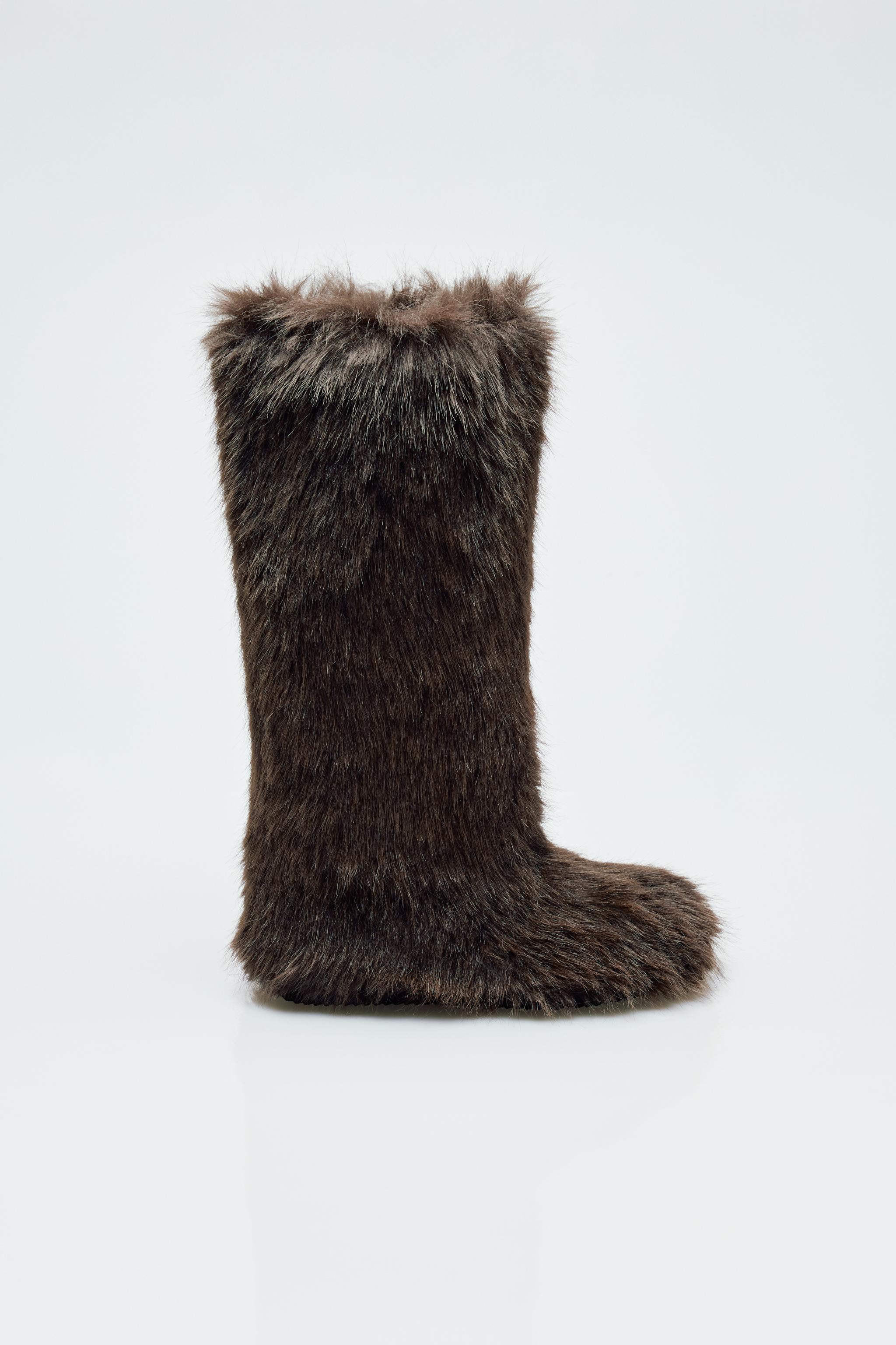 Zara fur boots new arrivals