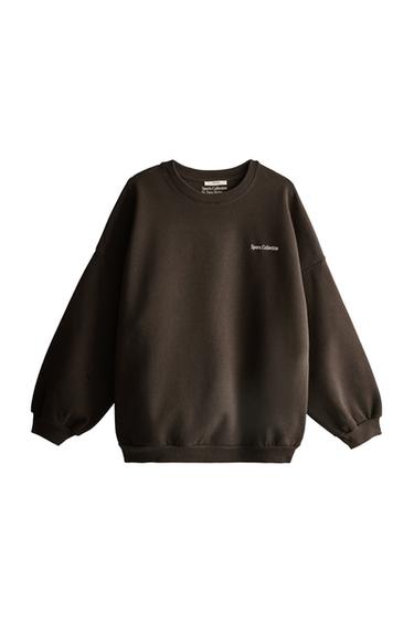 COTTON SPORTS SWEATSHIRT - Brown by Zara