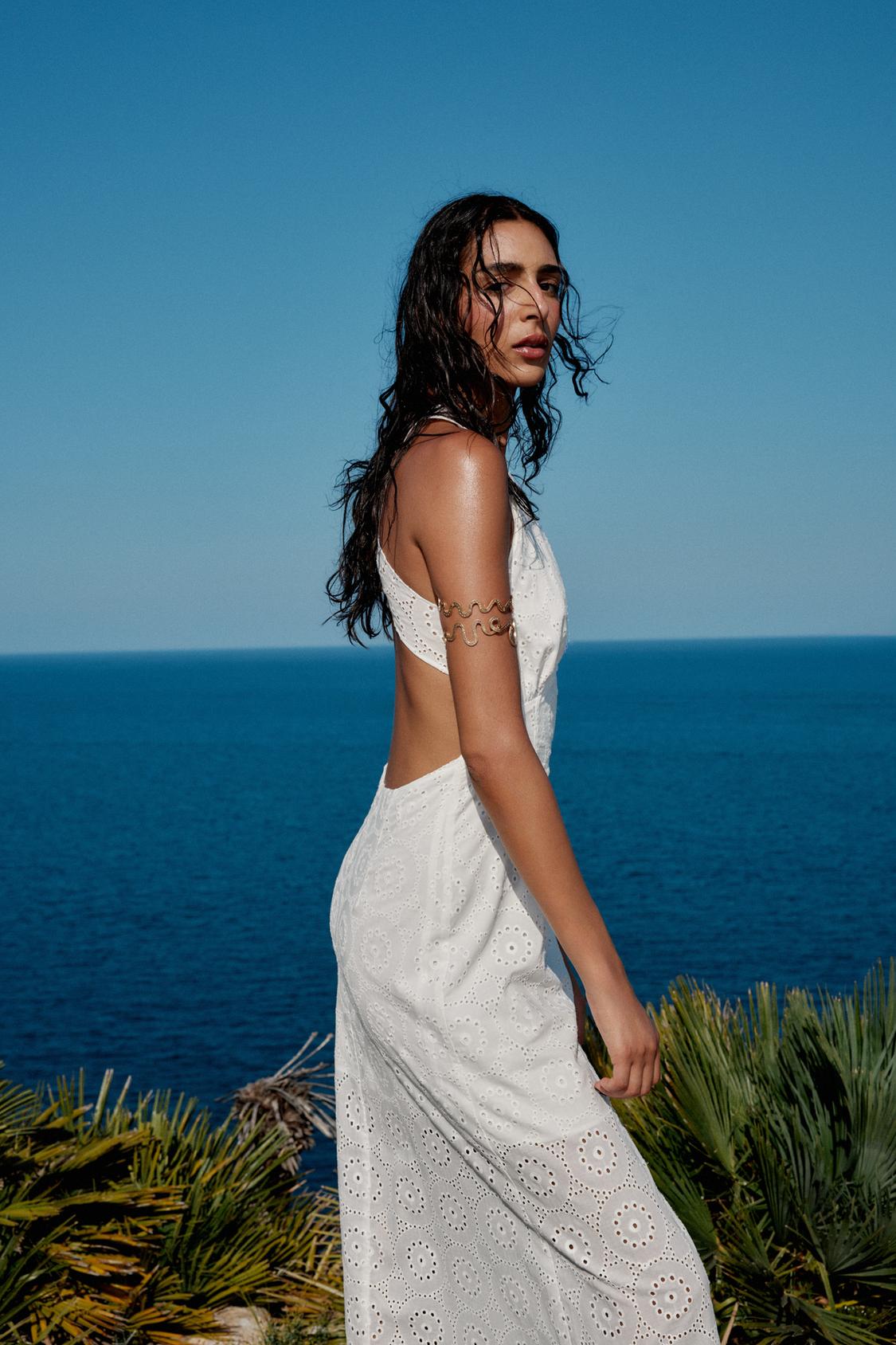 EMBROIDERED MIDI DRESS