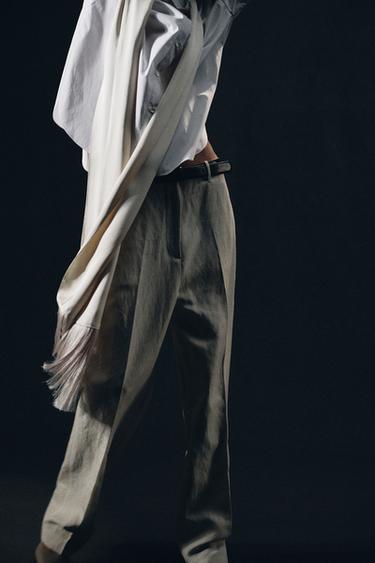 ZW COLLECTION FRINGED POCKET SQUARE SHIRT - White by Zara - Image 10