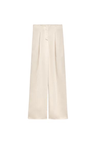 SATIN EFFECT FULL LENGTH DART PANTS