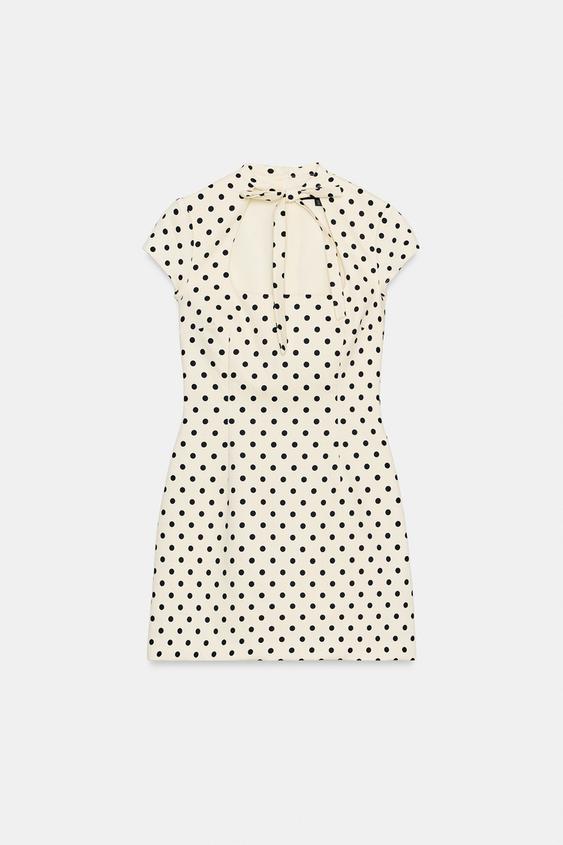zara short tie strap dress SHORT TIE DRESS WITH SHOULDER PADS - Mustard
