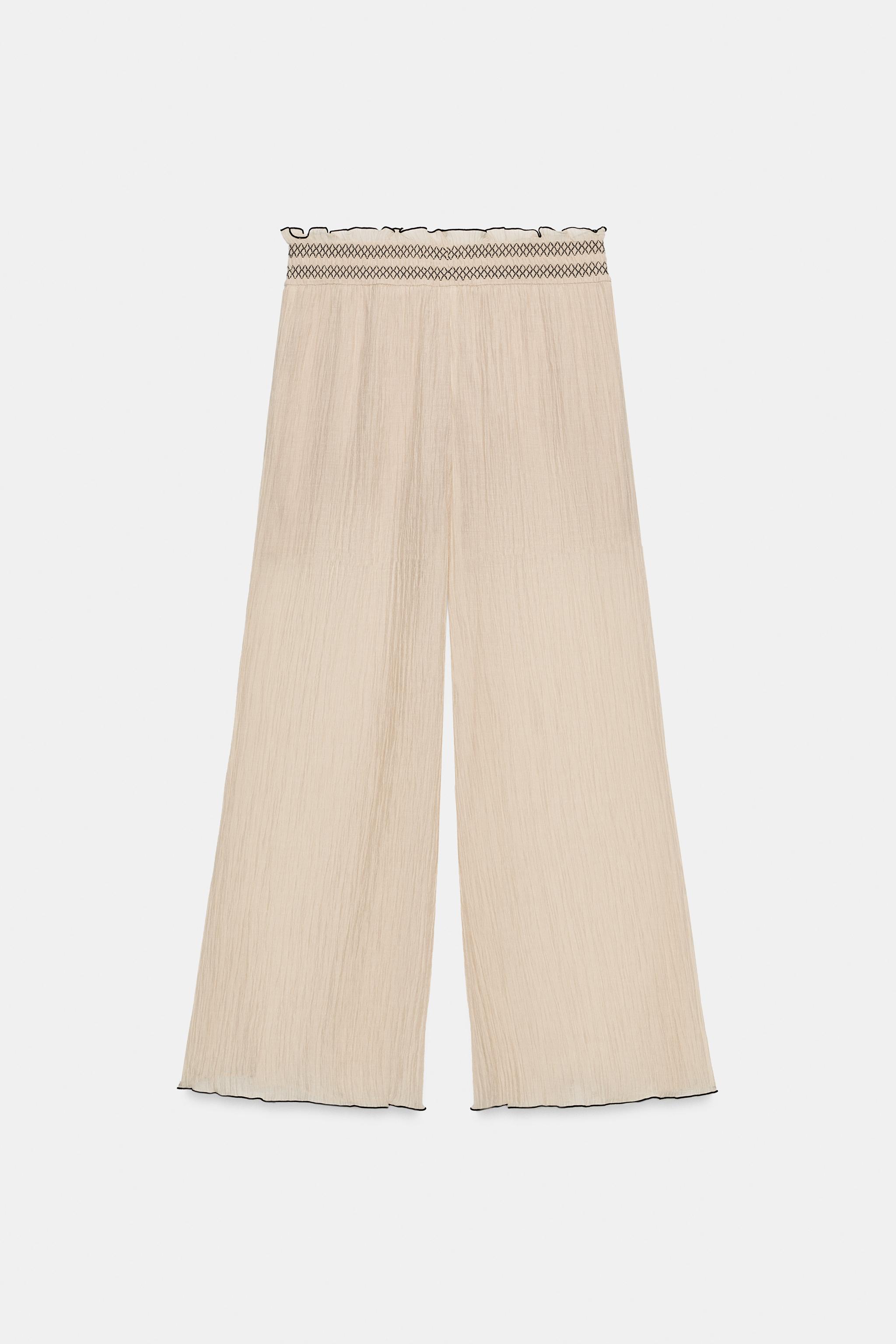 Женские брюки Zara CULOTTES WITH CONTRASTING SEAMS — фото 6