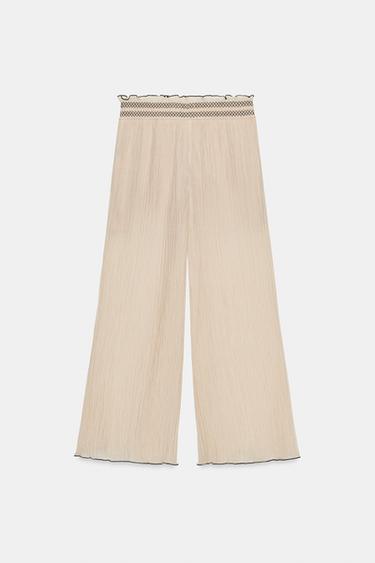 CULOTTES WITH CONTRAST SEAMS - Sand by Zara - Image 6