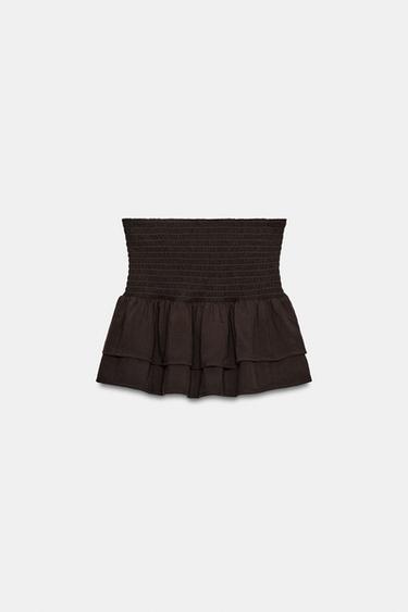 SHORT NID D'ABEILLE À VOLANTS - Marron de Zara - Image 6