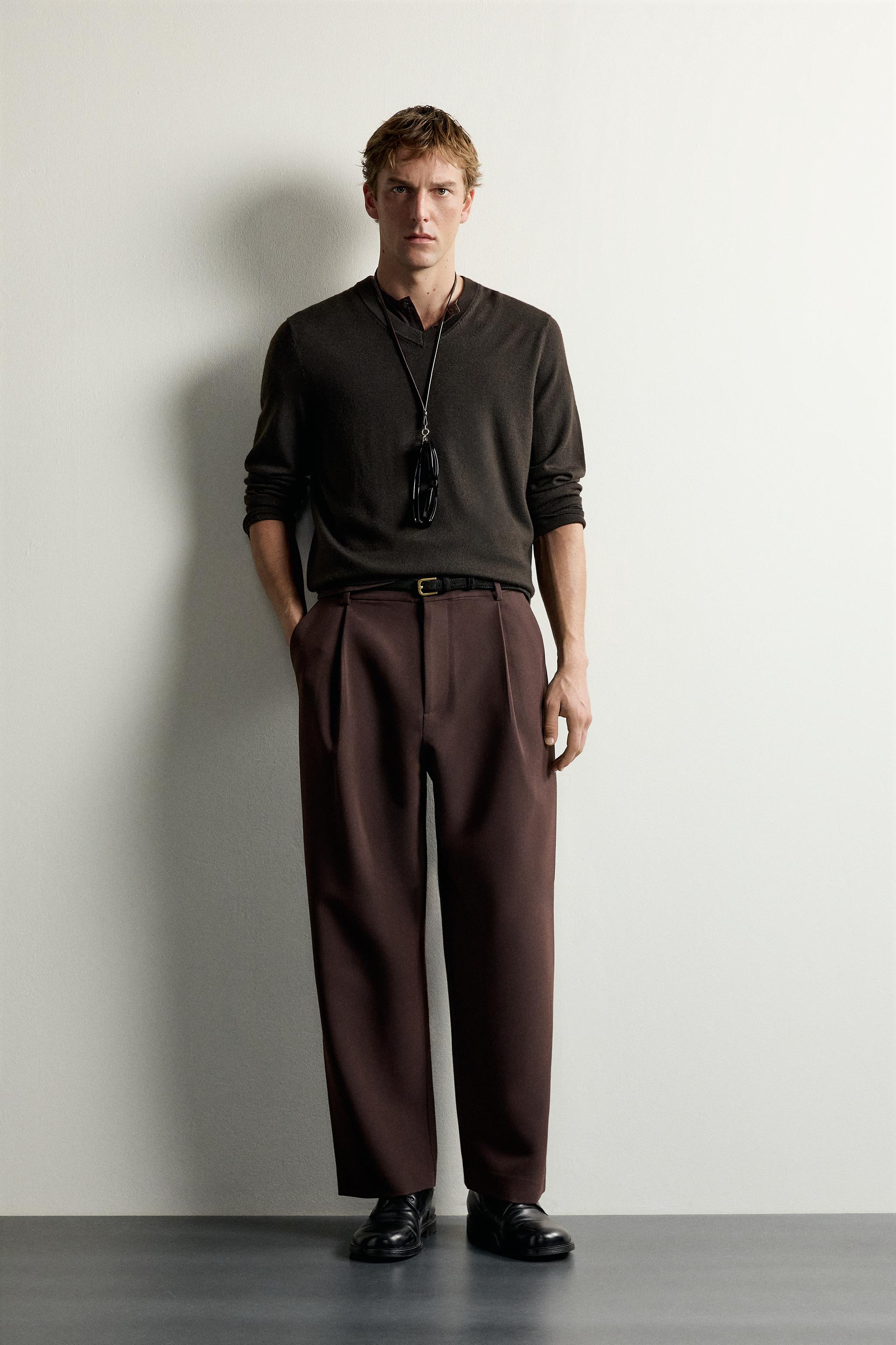 コウジオ RELAXED FIT PLEATED TROUSERS - GARNET | ZARA Curaçao / Curazao