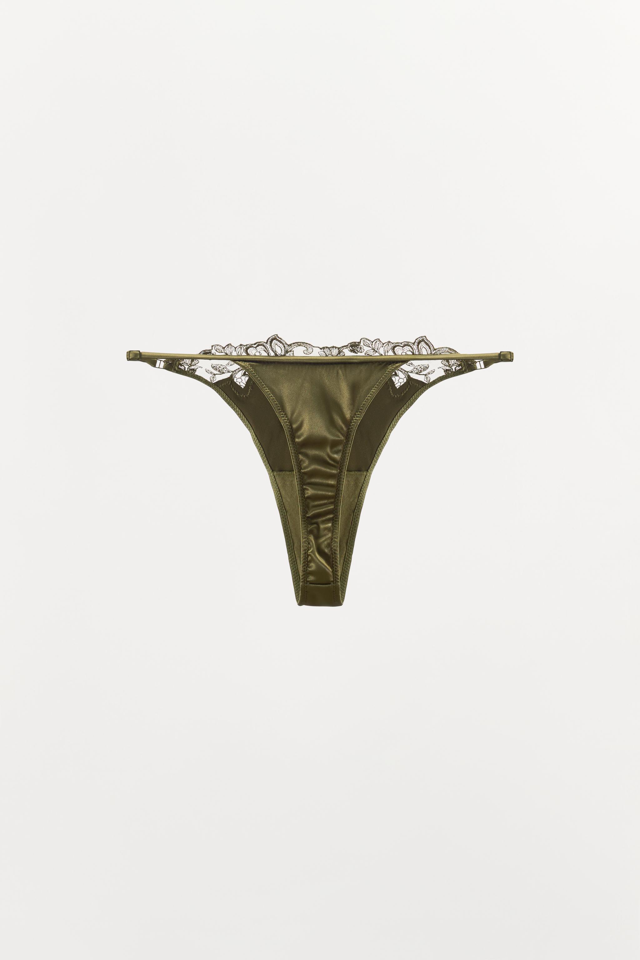 SATIN AND LACE THONG