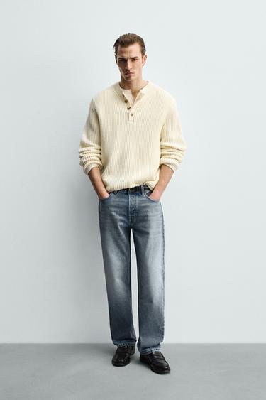 STRAIGHT REGULAR FIT JEANS - Mid-blue by Zara - Image 0