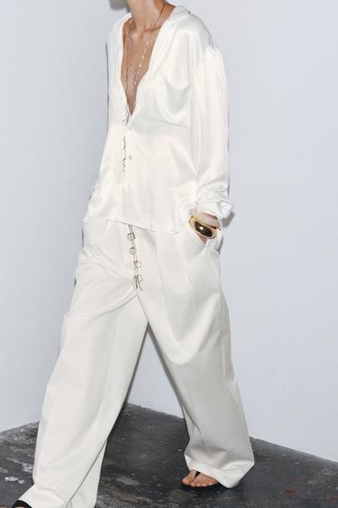 ZW COLLECTION OVERSIZE POCKET SHIRT - Oyster-white by Zara - Image 1