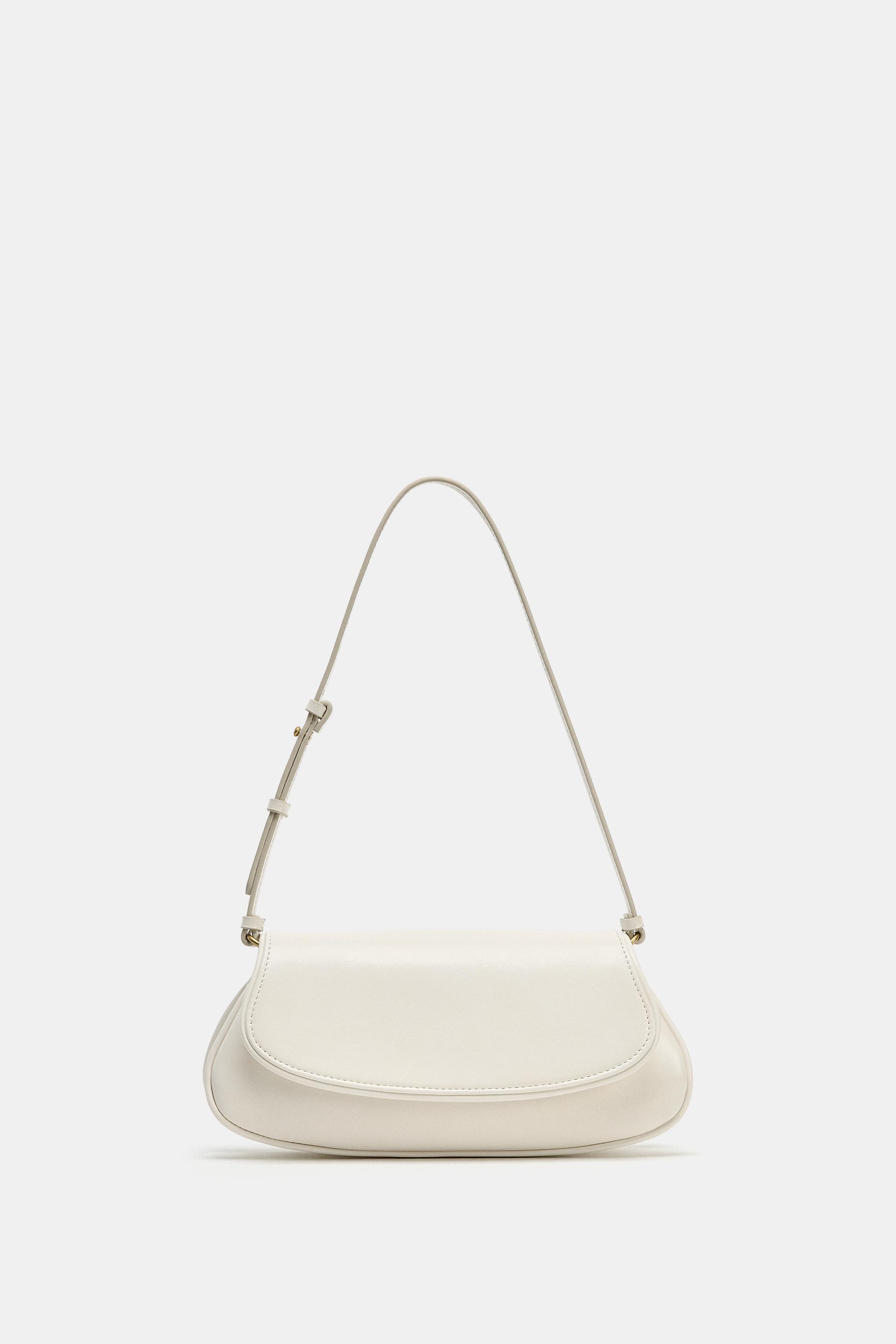 FLAP SHOULDER BAG — Ecru