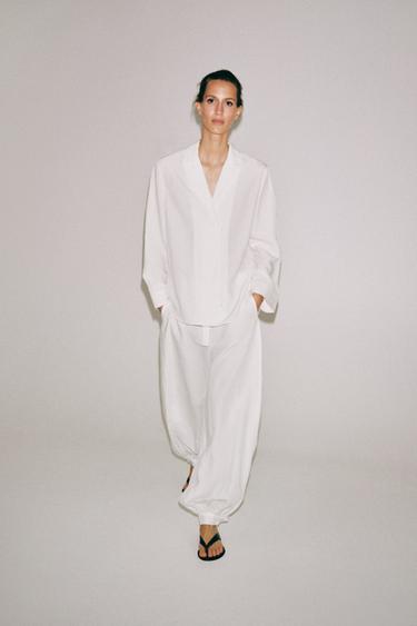 Zara ZW COLLECTION BALLOON TROUSERS - White - Image 0
