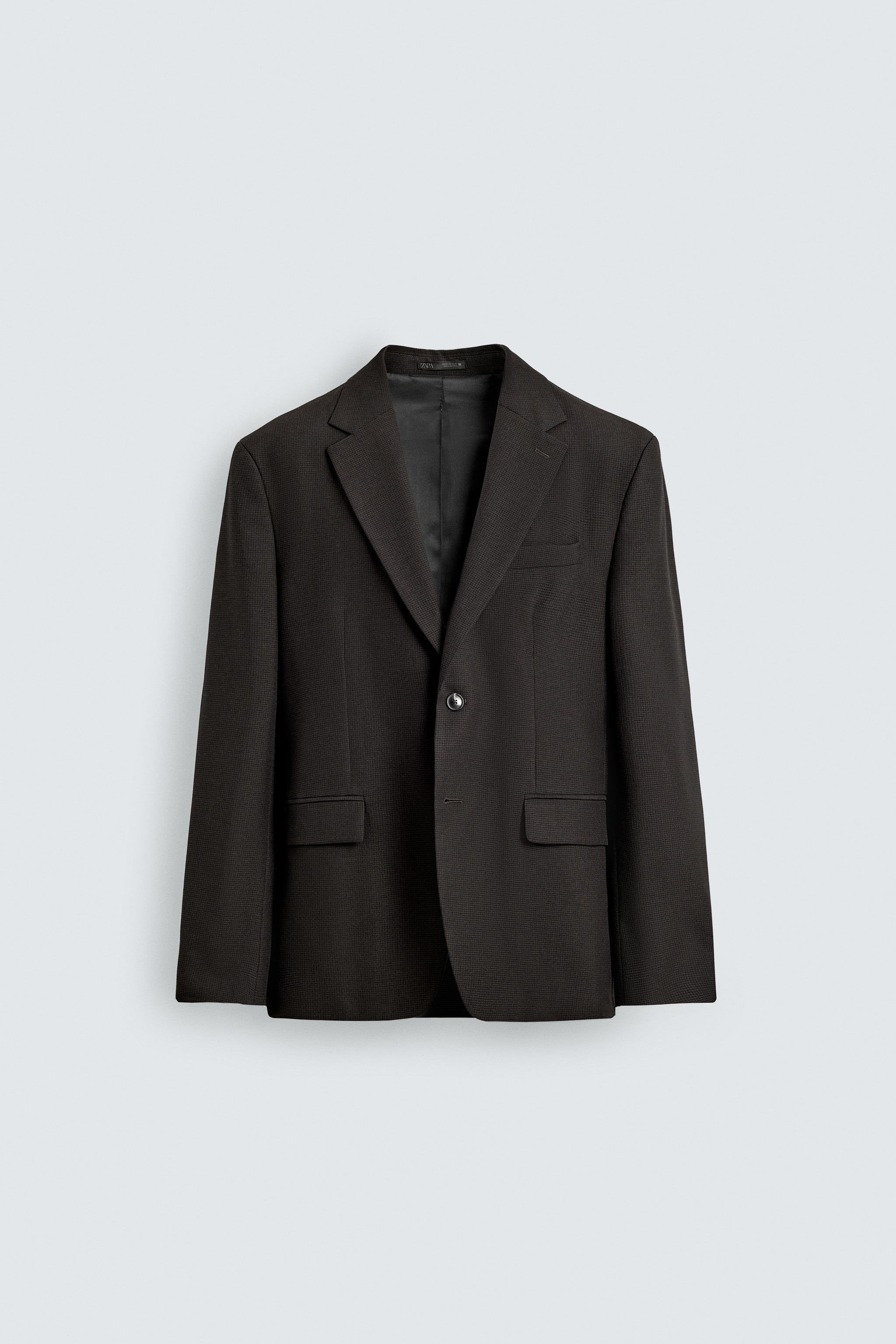 Houndstooth Suit Blazer - Dark brown