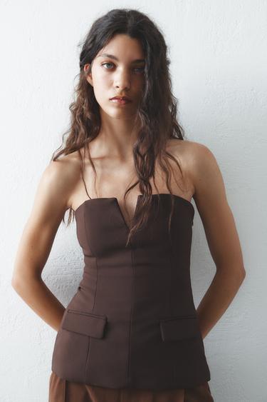 TOP PALABRA DE HONOR - Marrón de Zara