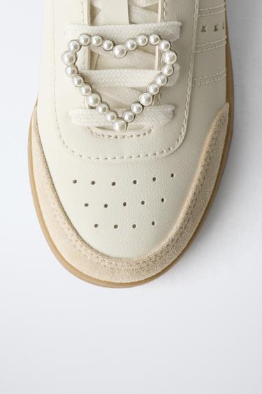 SNEAKERS WITH HEART CHARM - White by Zara - Image 3