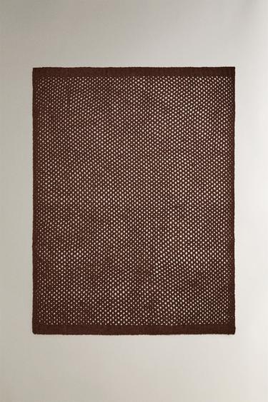 KNIT BLANKET - Dark brown by Zara