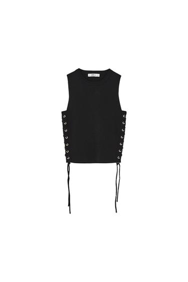 KNIT TOP WITH SIDE KNOTS