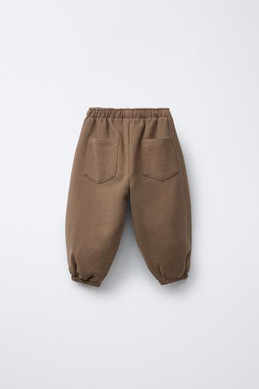 LOGO FLEECE JOGGERS - Brown by Zara - Image 1