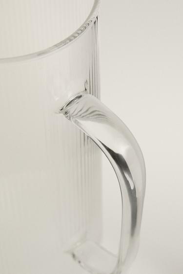 BOROSILICATE JUG WITH LINE DESIGN - Transparent by Zara - Image 3