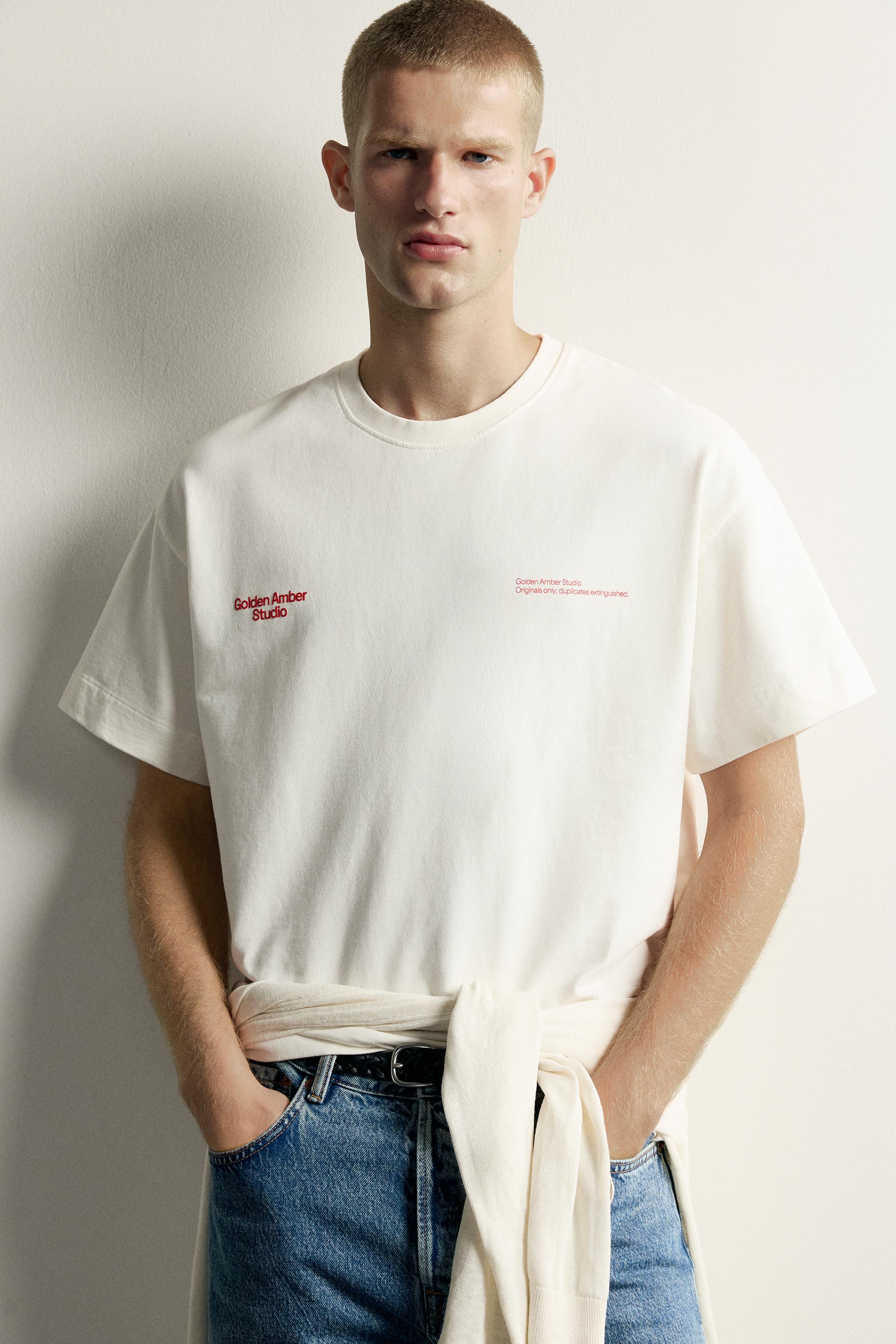 CONTRAST GRAPHIC RELAXED FIT SWEATSHIRT — Ecru