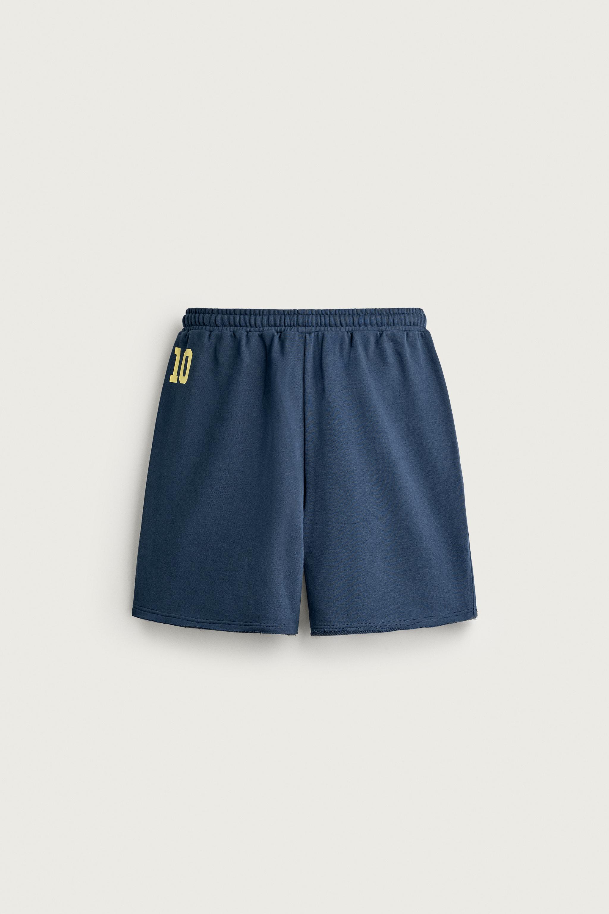Мужские шорты Zara GRAPHIC PRINT SWEATSHORTS — фото 8