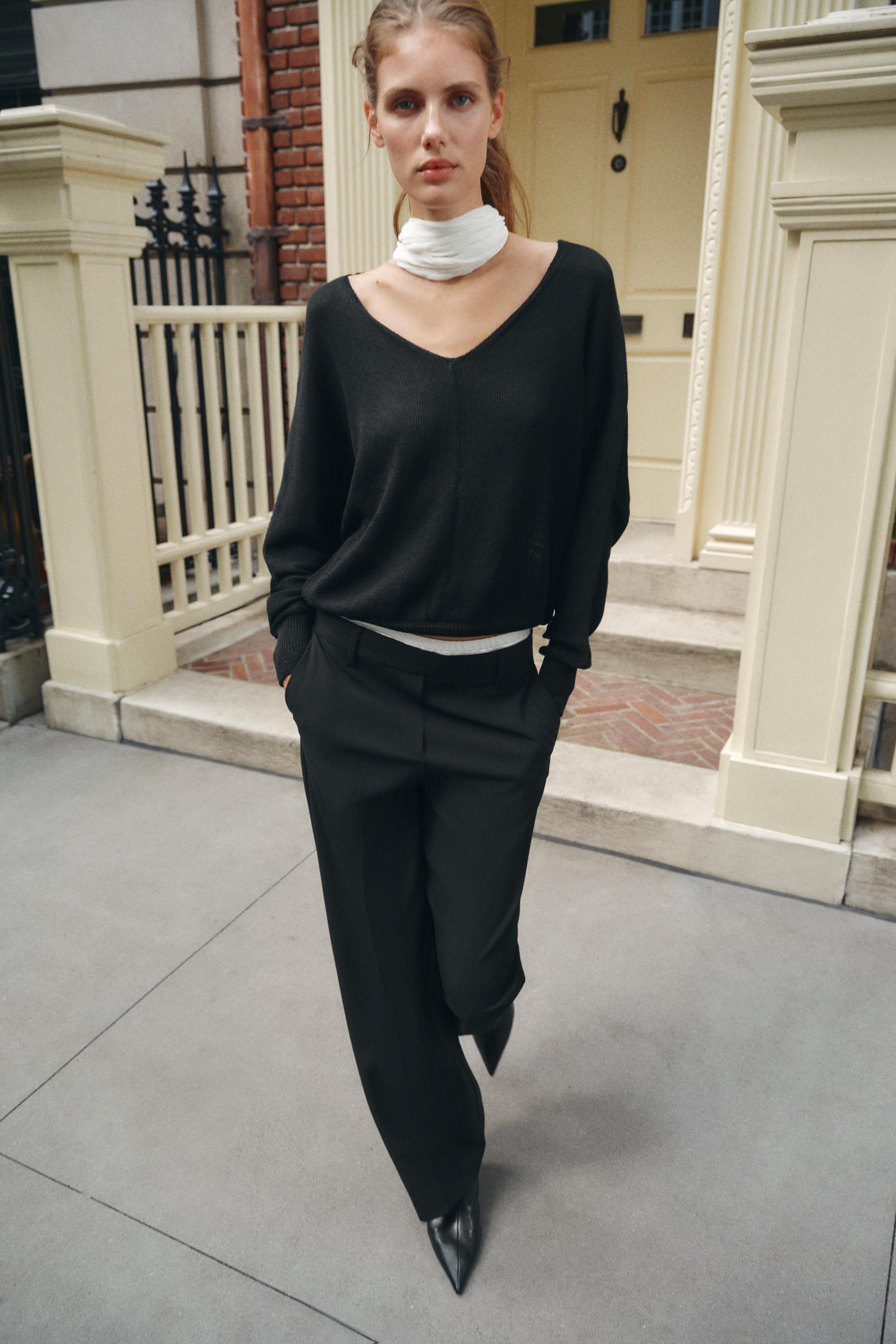 Zara Çift Belli Geniş Paça Pantolon görsel 4