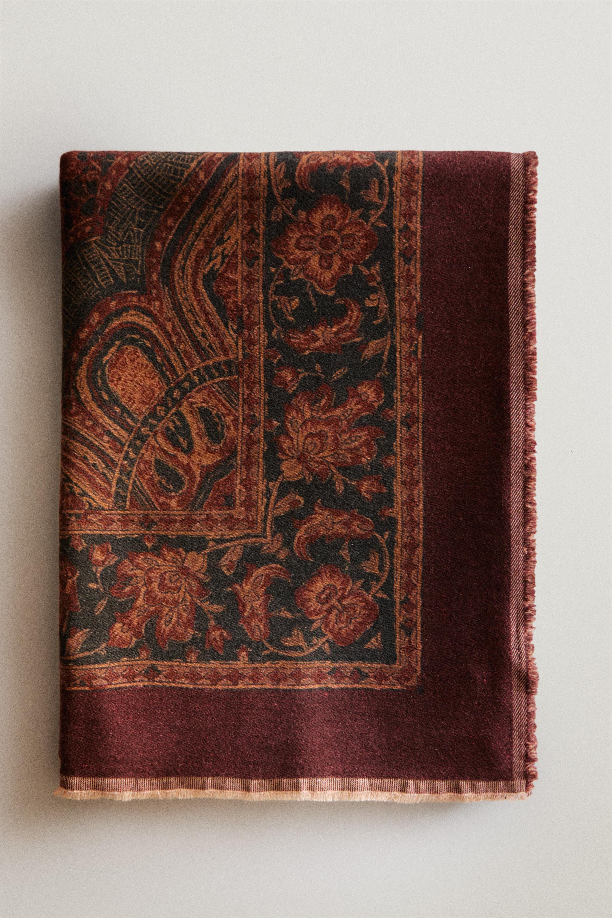 PAISLEY JACQUARD BLANKET - Brick | ZARA United States