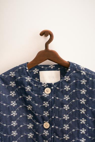 ZARA TIMELESS - VESTE FLEURS BRODÉES - Bleu de Zara - Image 2