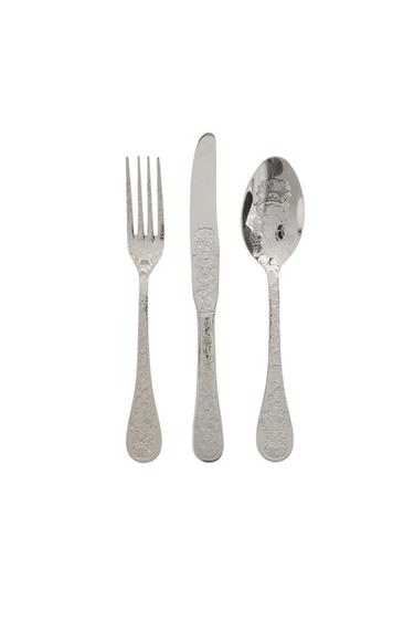 3-PIECE ENGRAVED STEEL CUTLERY SET - Steel by Zara