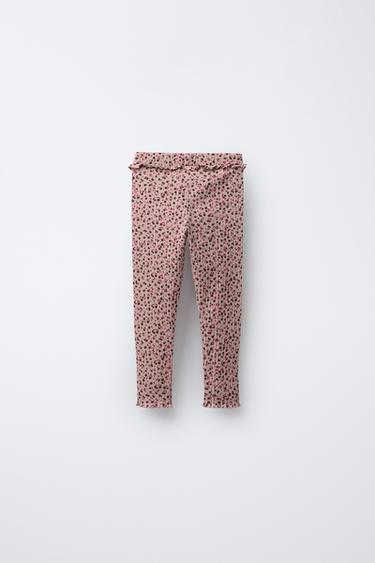 LEGGING CANNELÉ IMPRIMÉ - Rose pâle de Zara - Image 1