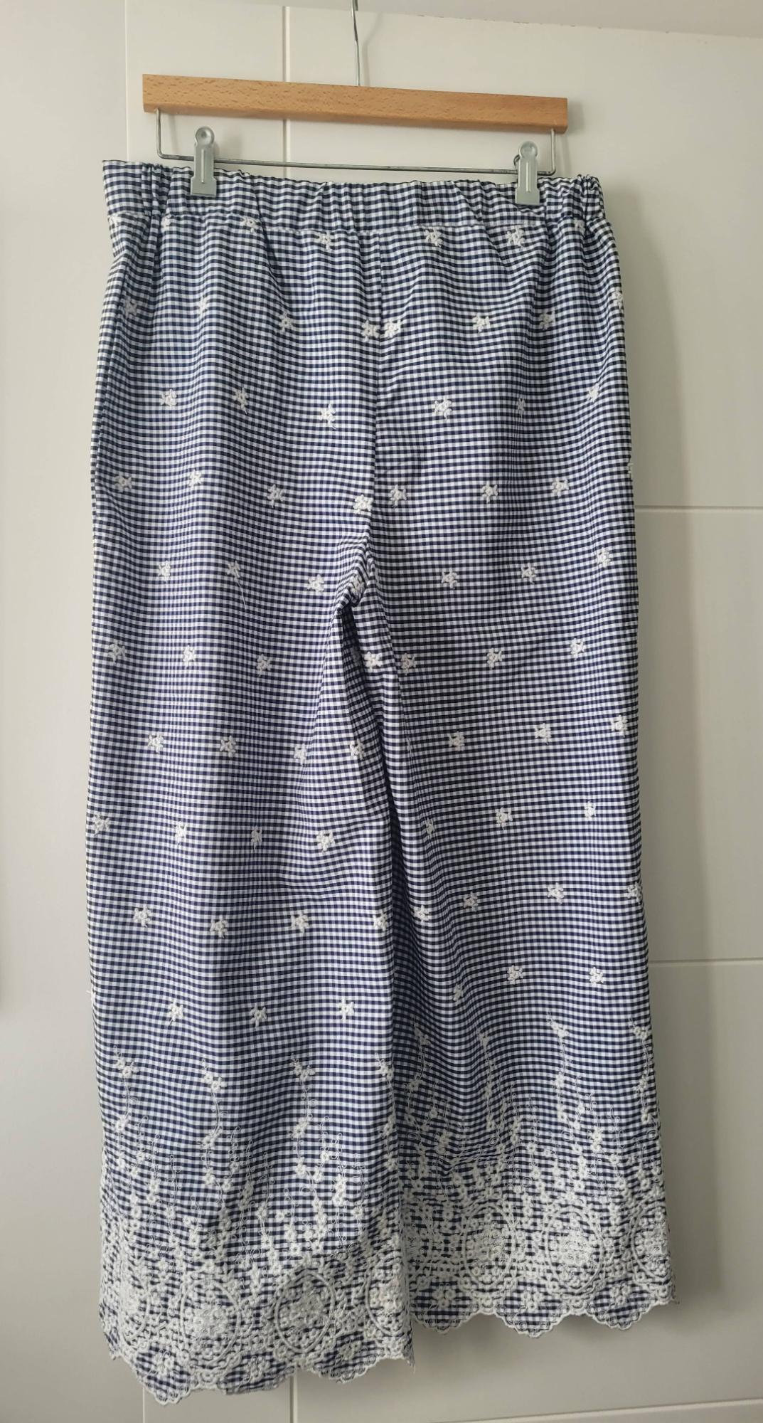 GINGHAM CHECK TROUSERS WITH CONTRASTING EMBROIDERY - Image 6