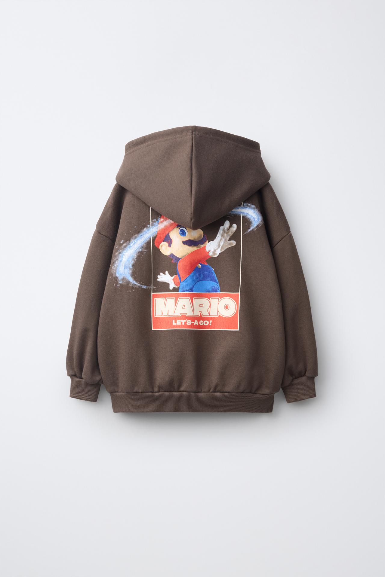 MARIO BROS. ™ © NINTENDO GRAPHIC HOODIE — Brown
