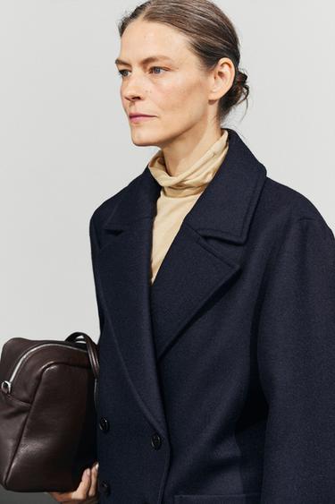 Medium double-breasted coat — Navy blue 2