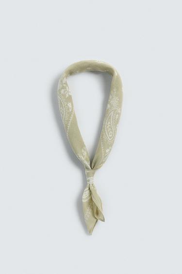 PAISLEY PRINT BANDANA - Light green by Zara - Image 3
