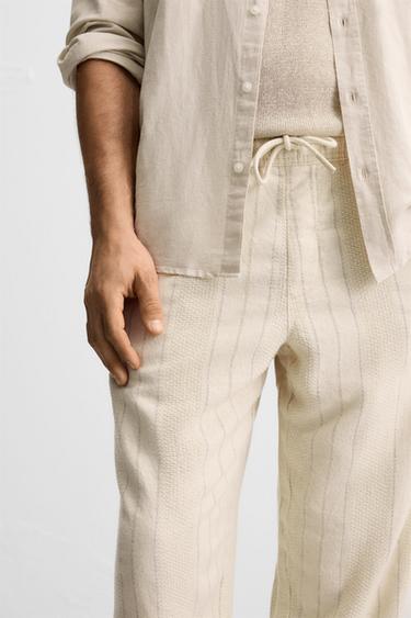 STRIPED JACQUARD TROUSERS - striped by Zara - Image 4